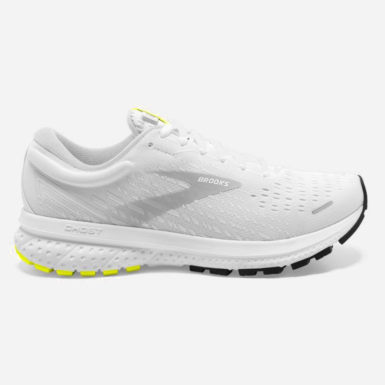 Brooks Men's Ghost 13 Road Running Shoes Singapore - White/Nightlife (24190-PJKS)